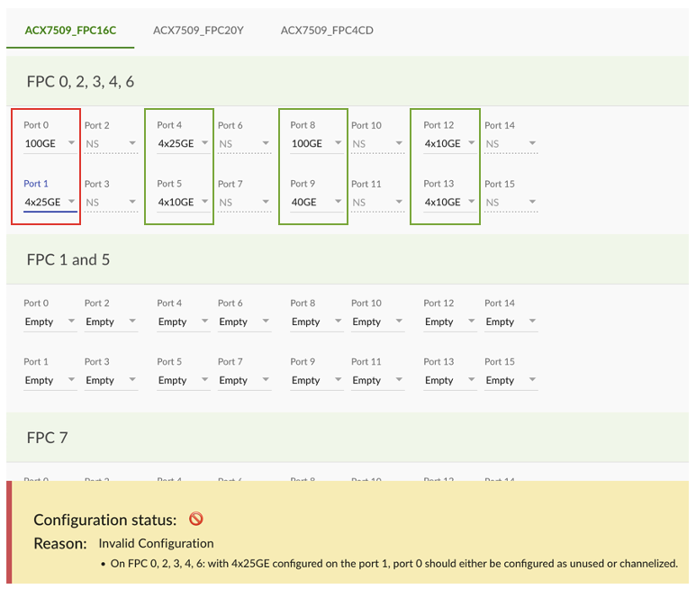 Port Checker with combination of channelized / non-channelized ports