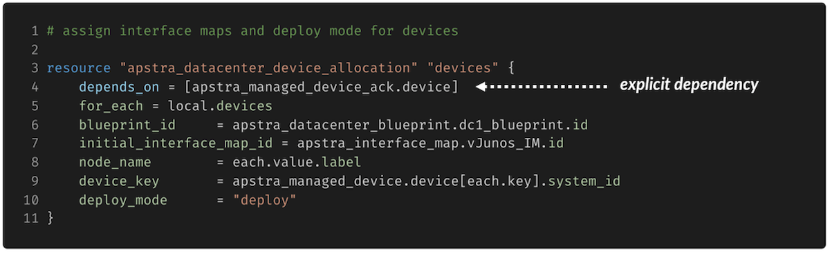 Terraform explicit dependency.