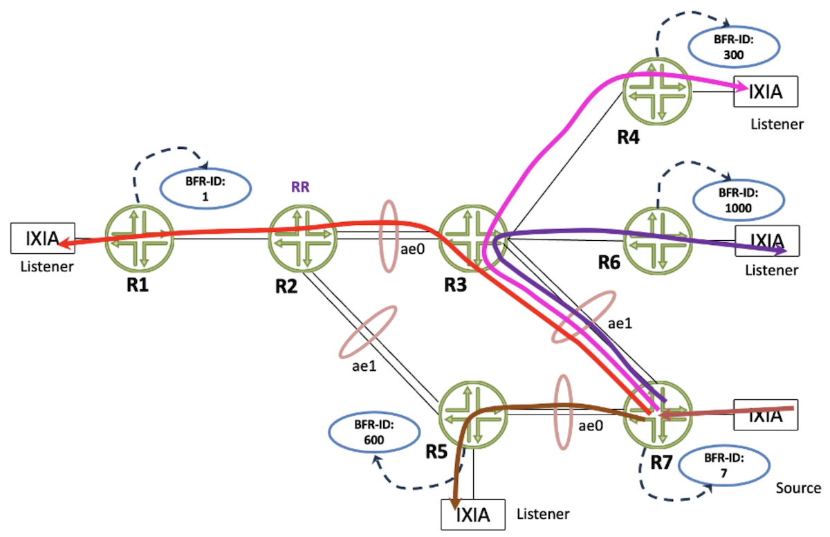 BIER Multicast Flow with different sets