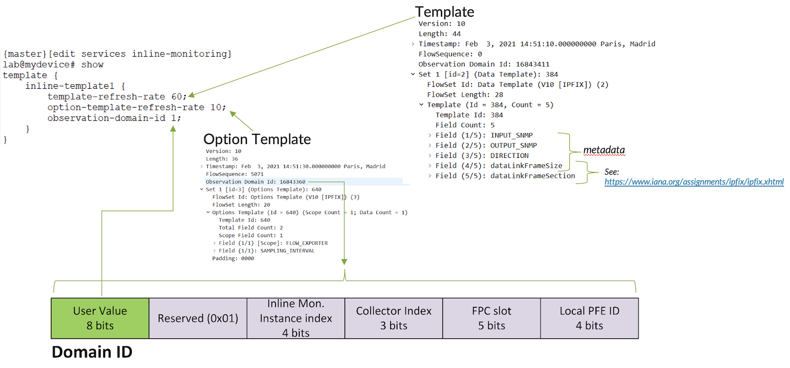 IMON IPFIX templates