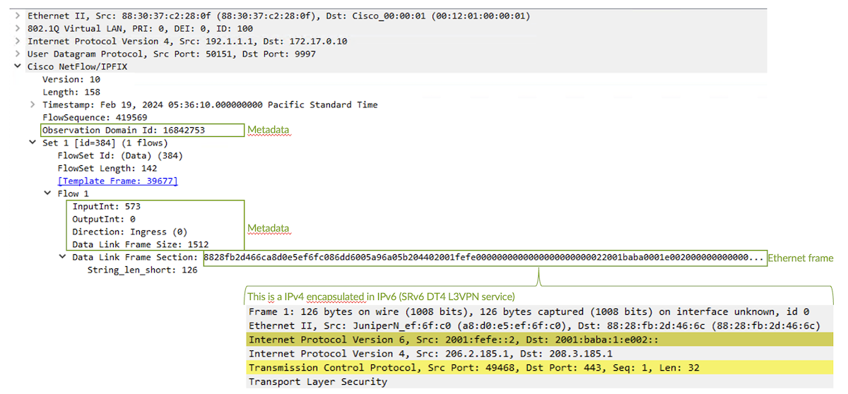 Example of a IMON flow record
