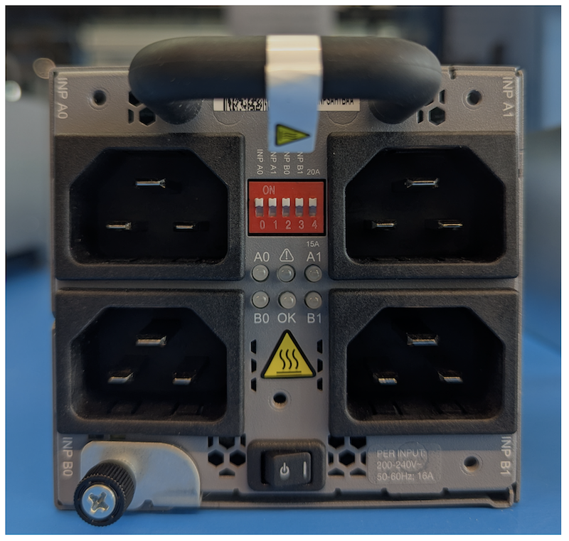 Front view of the PSM3 AC and the dipswitches