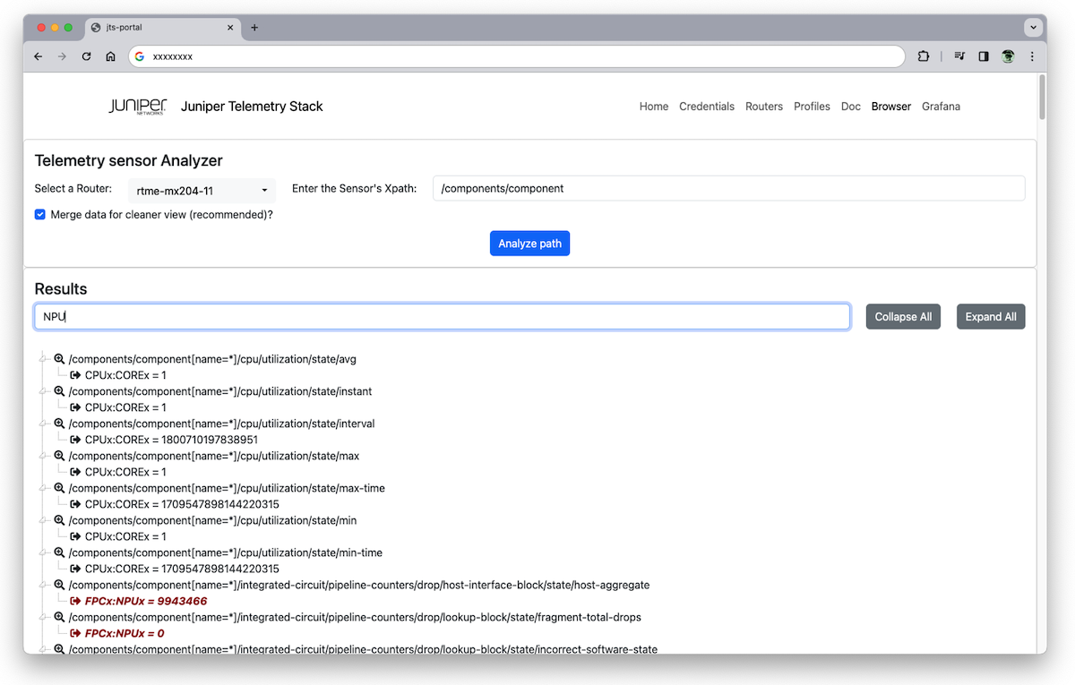 JTSO Telemetry Analyzer Tree View