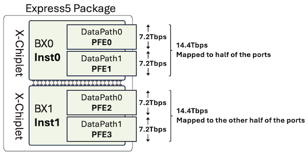 Express 5 BXX Chiplets and Datapaths
