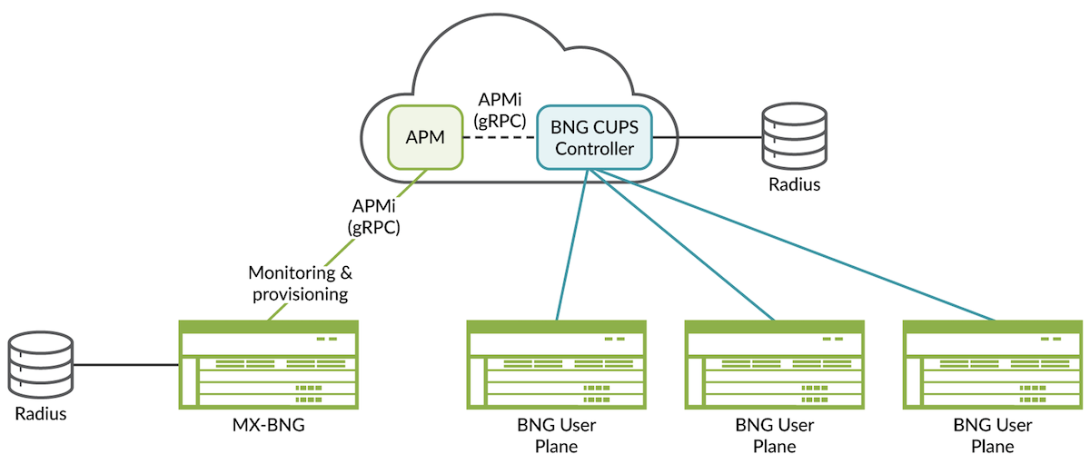 Address Pool Manager High Level Architecture with Integrated BNGs and BNG CUPS Controller