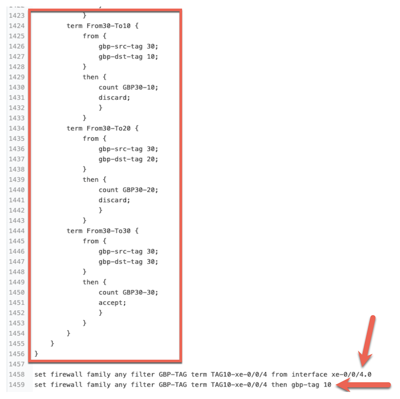 you will see the new GBP statements for that interface.