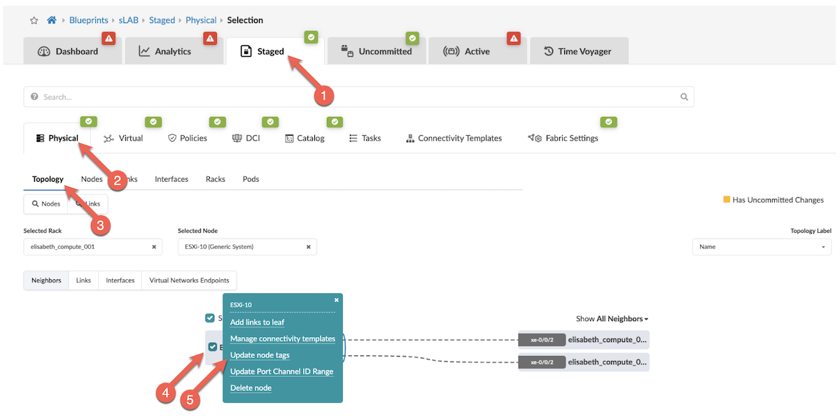Select the node and click on