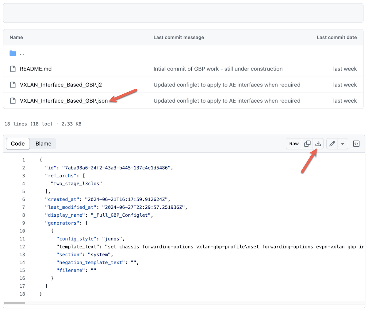 download the .json file