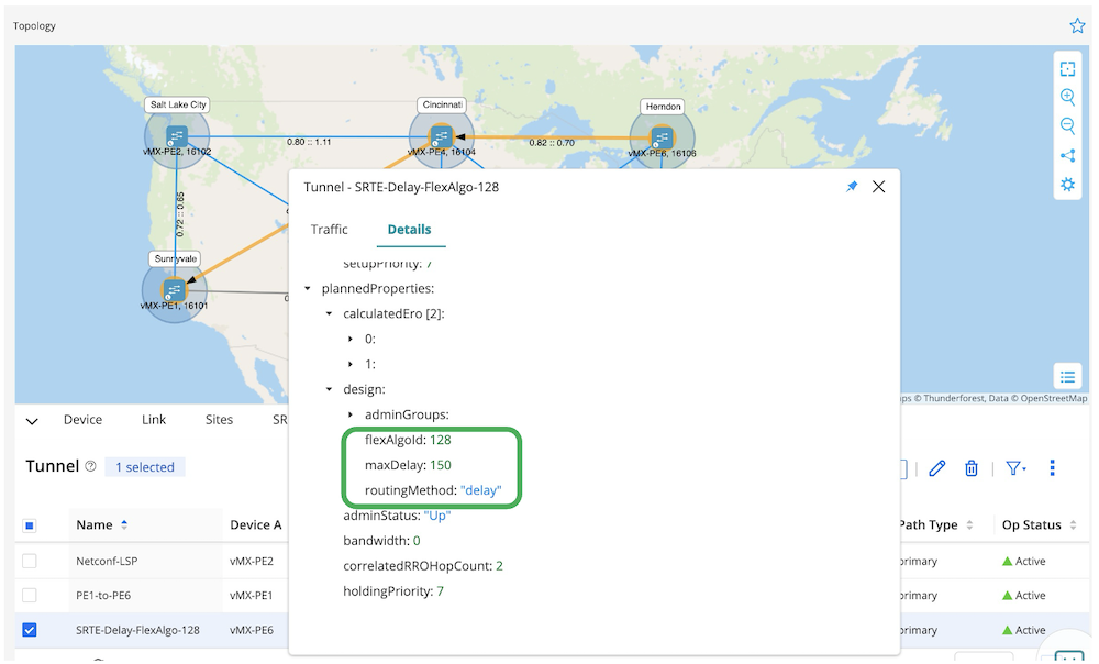 Detail Tunnel Information Align with Defined Variables