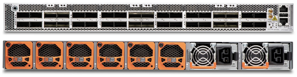 PTX10001-36MR Router, Front and Rear