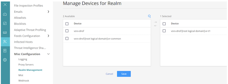 assignment of devices to sub-ordinate realm