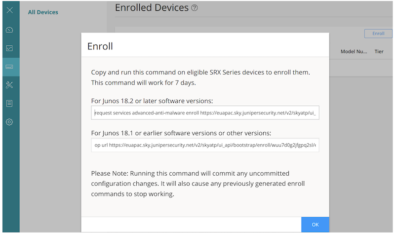 CloudATP SRX enrollment