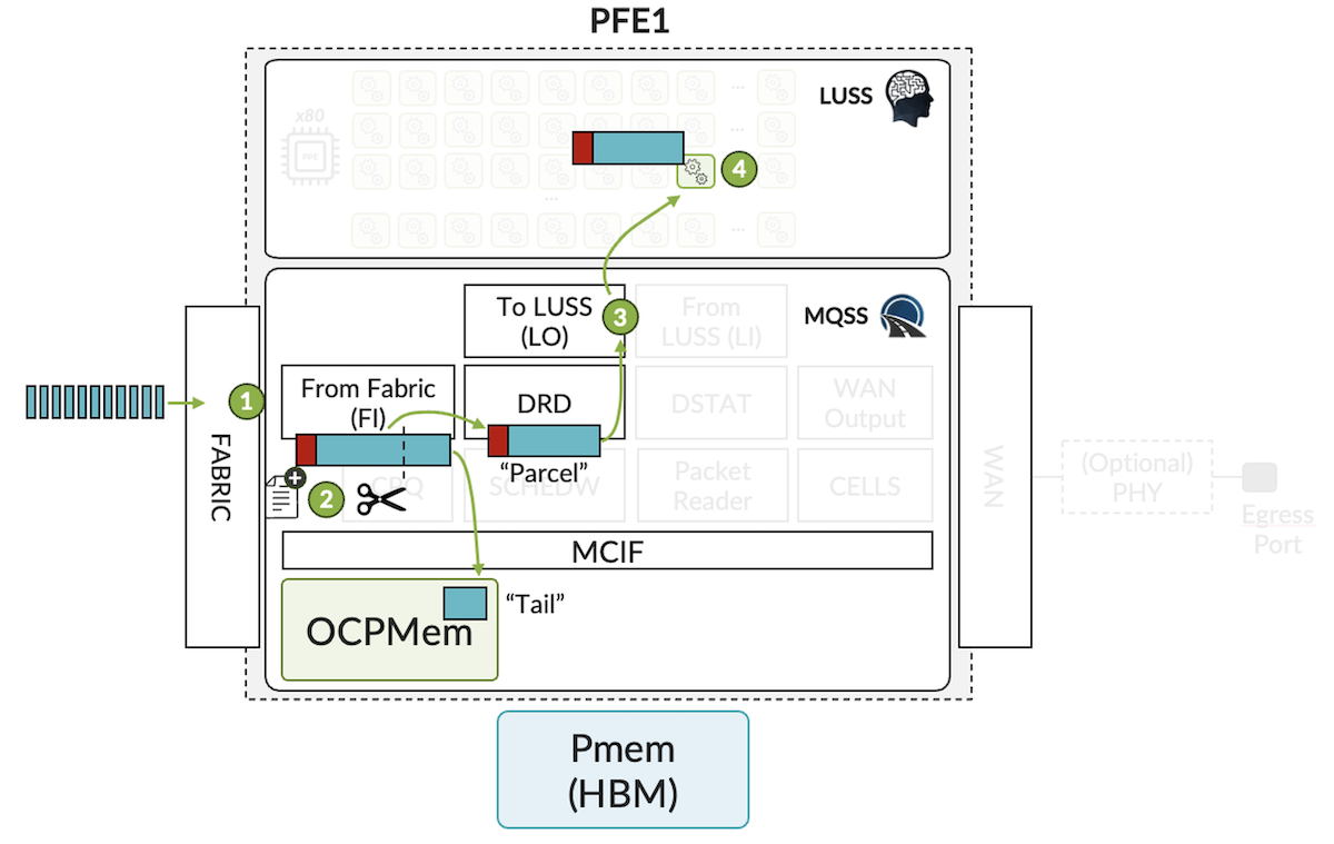 Egress PFE Packet Walkthrough -- Steps 1 to 3 in MQSS