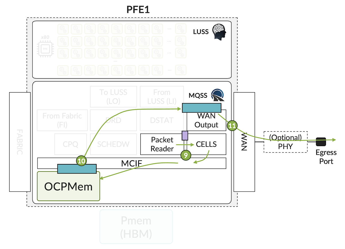 Egress PFE Packet Walkthrough -- Steps 9 to 11 in MQSS