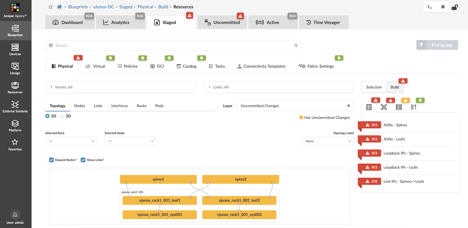 Staged Blueprint in Apstra